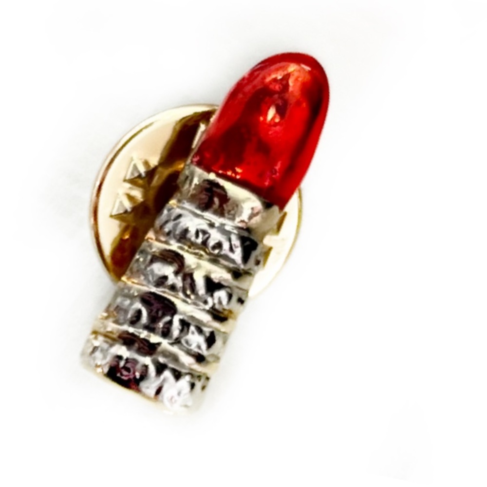 Vintage Red Lipstick Brooch